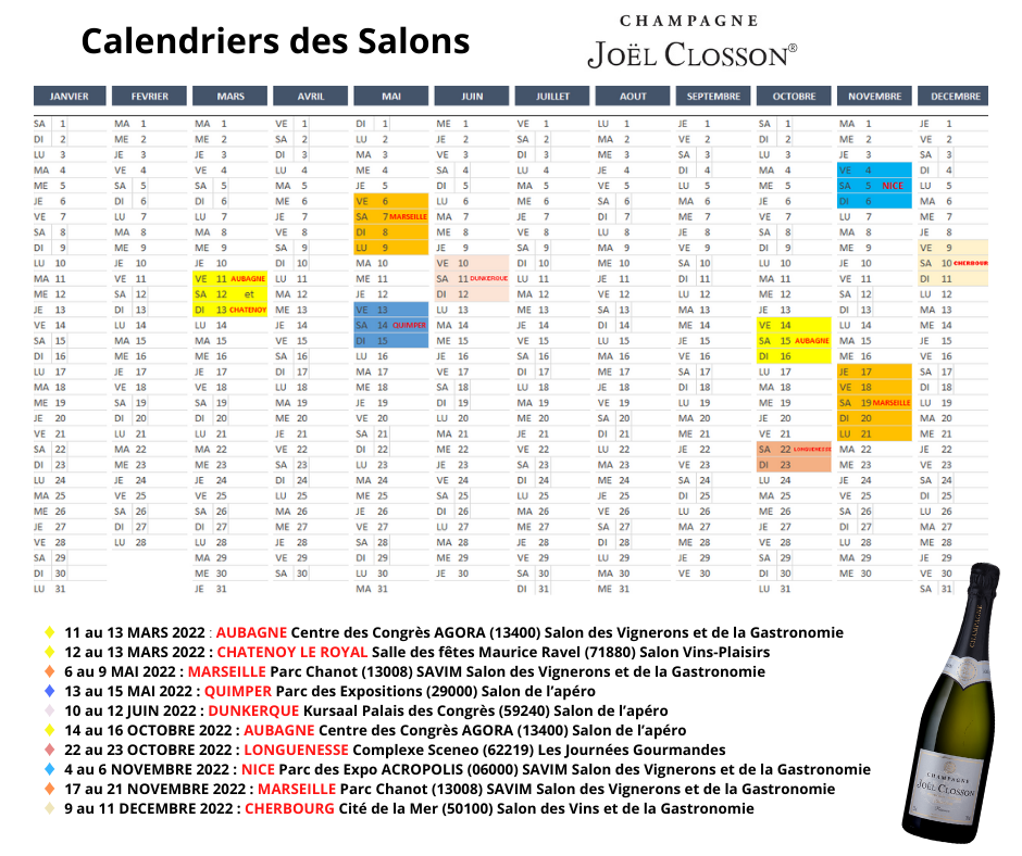 Calendrier salons 2022 2